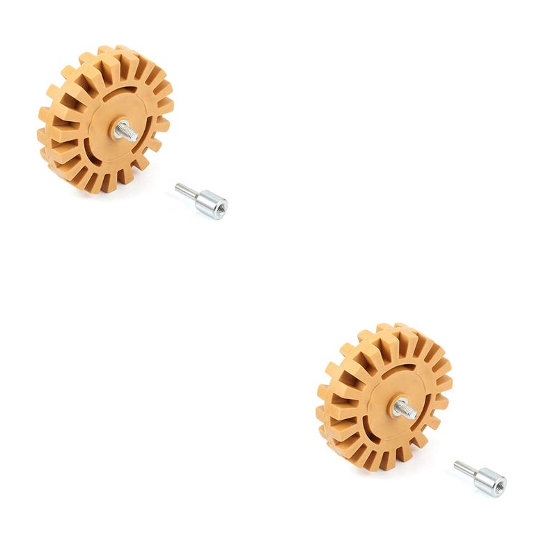 Magik 2-4 Pc 4�� Decal Removal Wheel ABN Rubber Eraser Drill Arbor Adapter Pinstripe (2 Pack) - Image 1